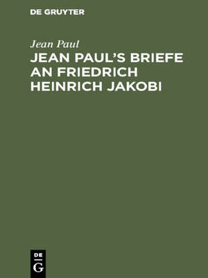 cover image of Jean Paul's Briefe an Friedrich Heinrich Jakobi